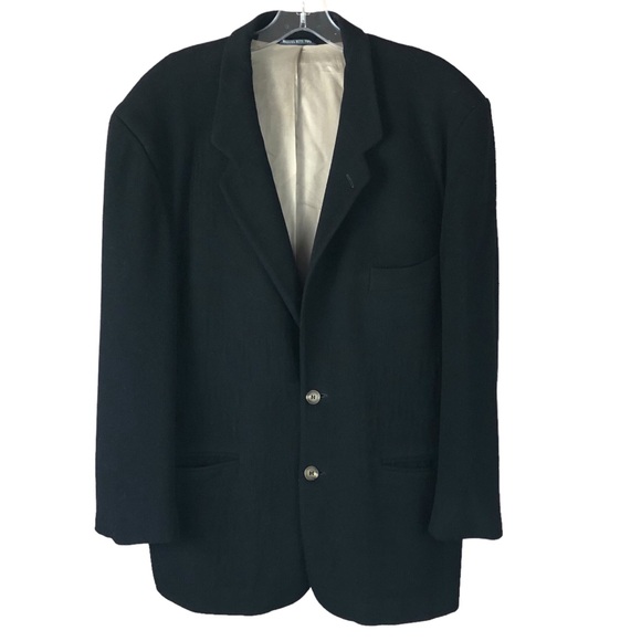Men's Manuel Ritz Pipo Wool/Cashmere Black Single Breasted Blazer. Size 50 - Picture 1 of 16